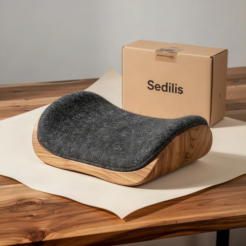 Sedilis Oak and Felt Lumbar Wedge